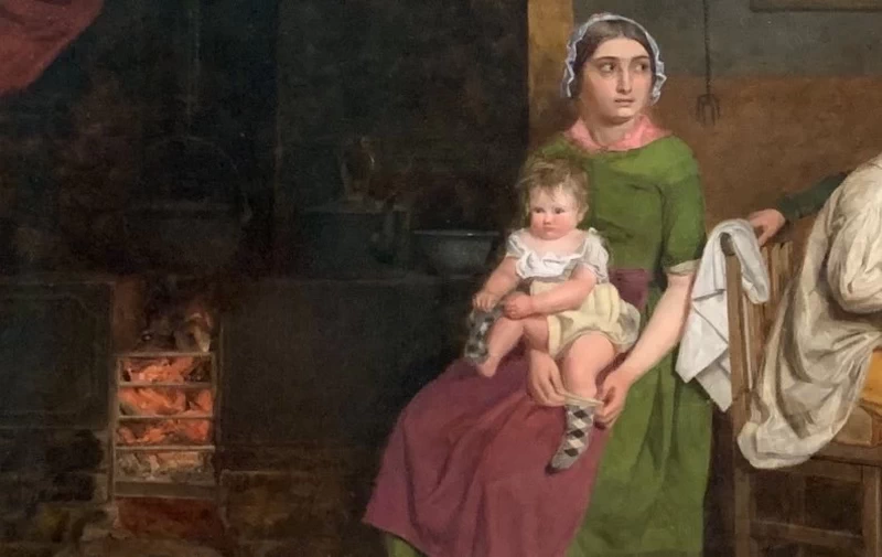 Rispondendo alla lettera dell'emigrante, 1850 - Manchester Art Gallery, dettaglio 2